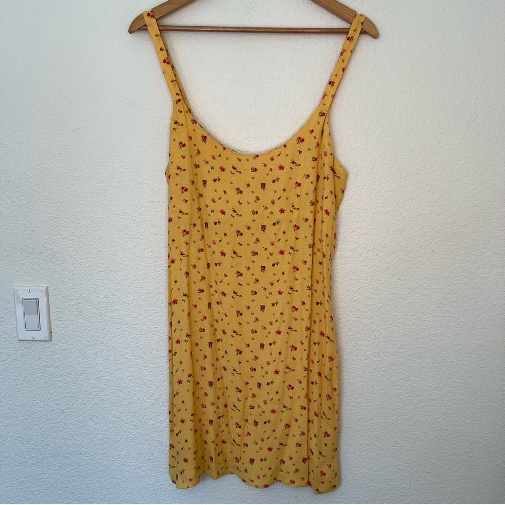 Reformation Yellow Floral Mini Dress